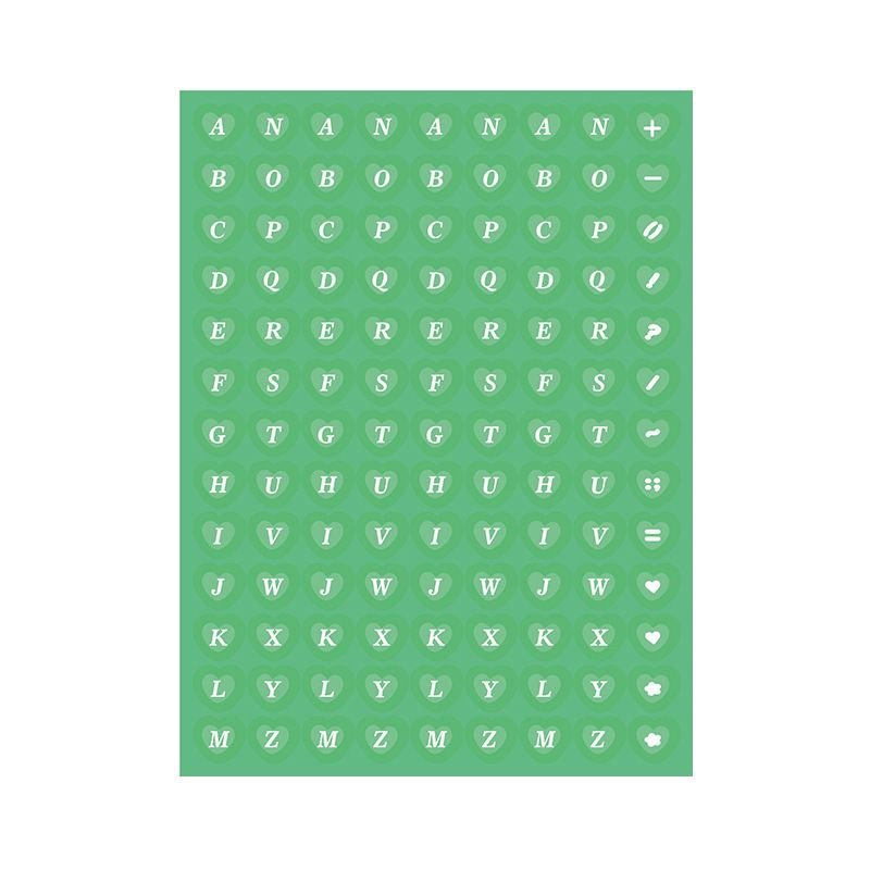 Simple Creative Laser Colorful Heart-Shaped Letter DIY Sticker
