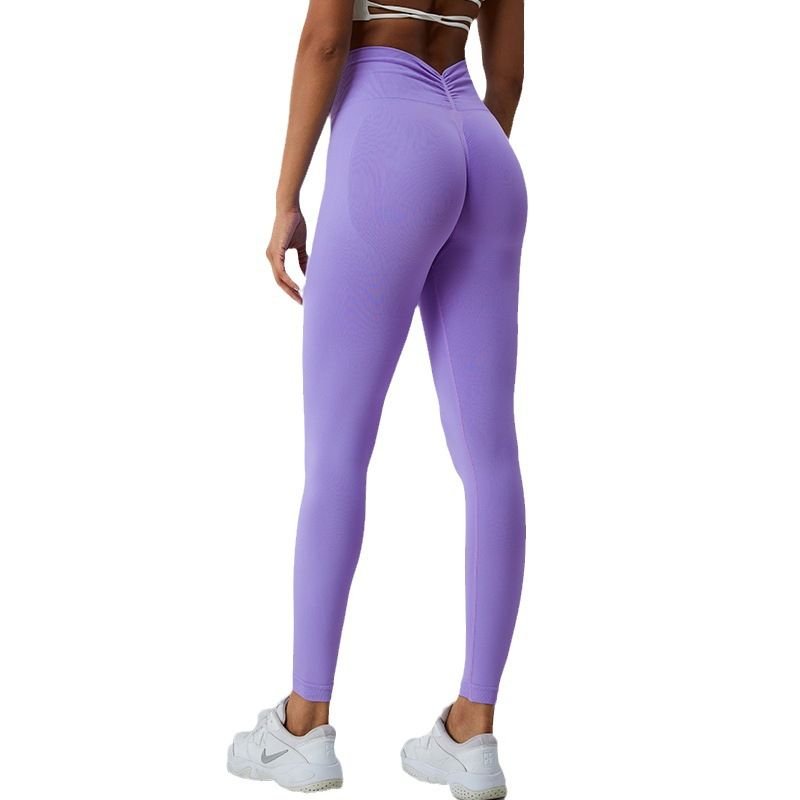 Women Yoga Solid Color High Waist Quick-Dry Sports Leggings