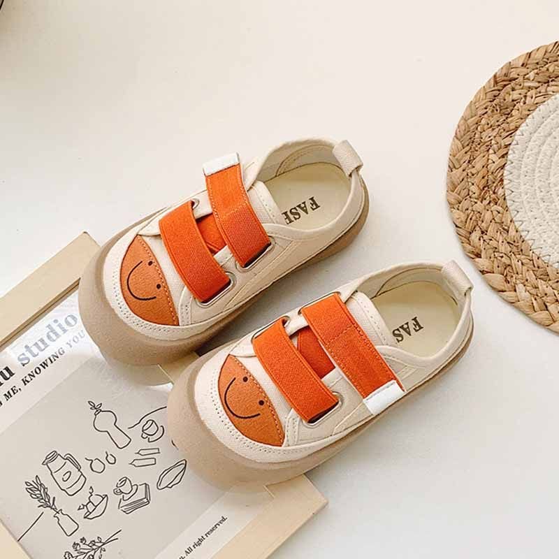 Kids Unisex Casual Cute Velcro Thick-Soled Flat Canvas Sneakers