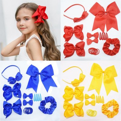 Kids Cute Solid Color Bow Headwear Sets