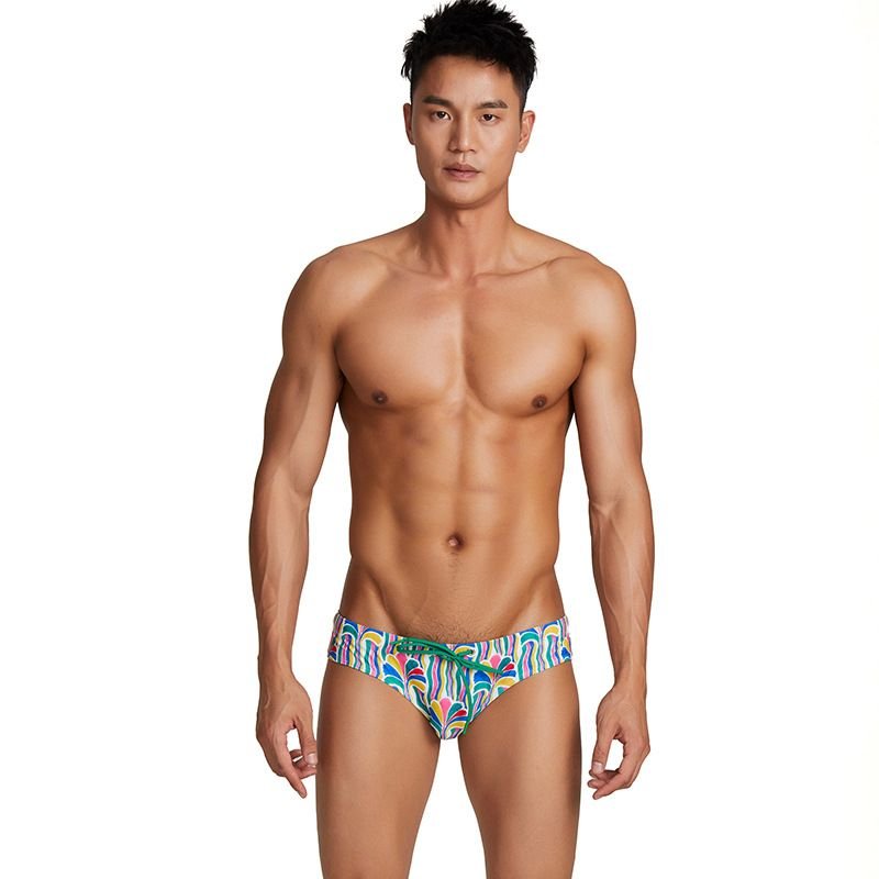 Men'S Fashion Quick-Dry Printing Waterproof Swim Briefs