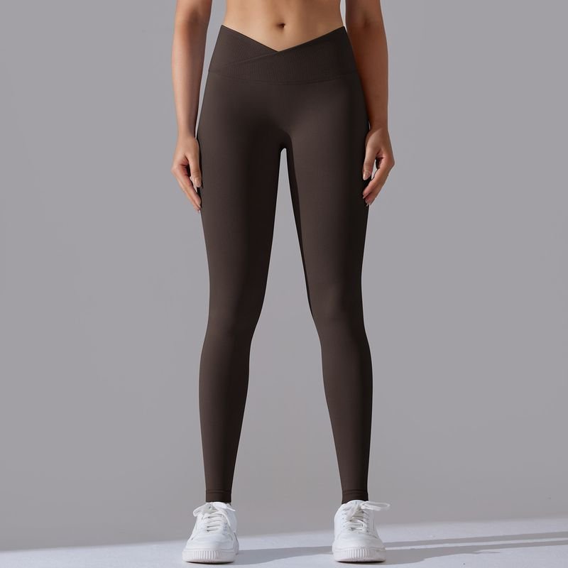 Women Yoga Solid Color Seamless Sports Leggings