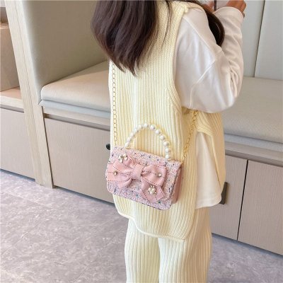 Kids Girls Fashion Casual Cute Bow Crossbody Handle Princess Bag