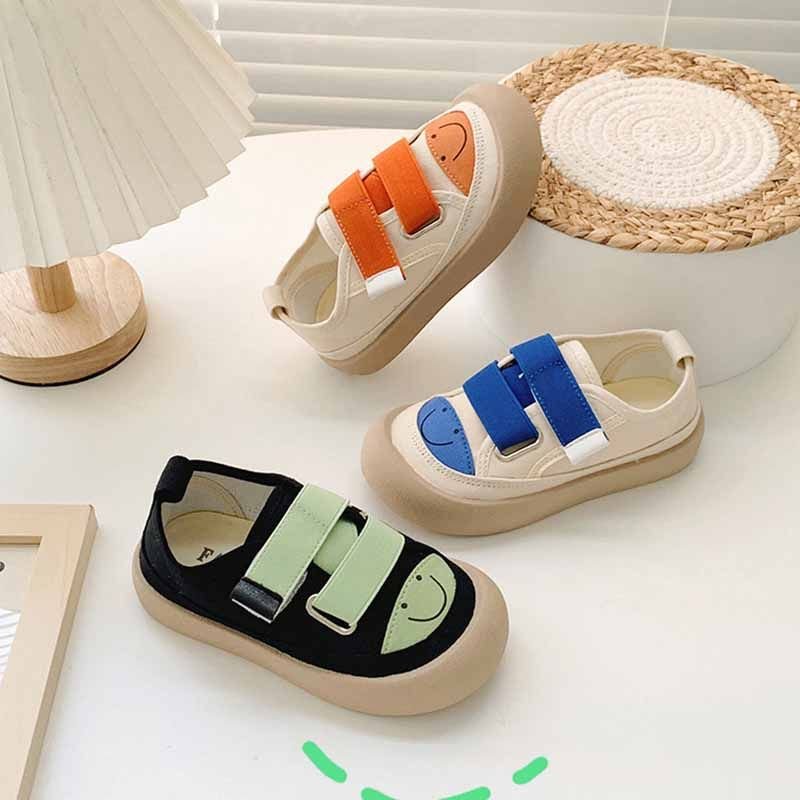 Kids Unisex Casual Cute Velcro Thick-Soled Flat Canvas Sneakers