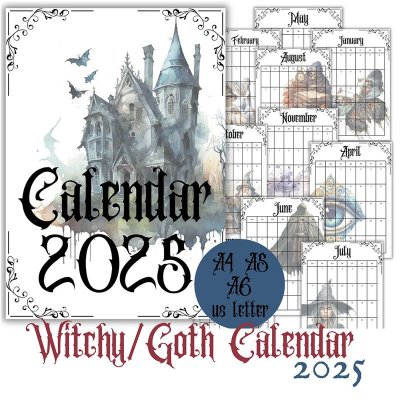 2025 Vintage Gothic Calendar