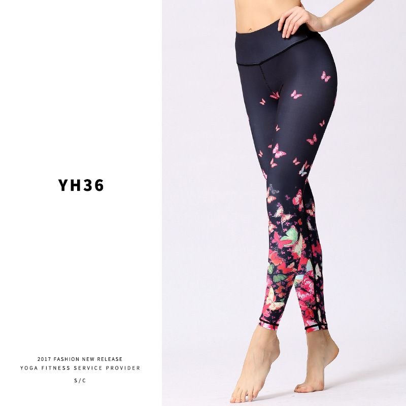 Women'S Yoga Print High Waist Sports Leggings