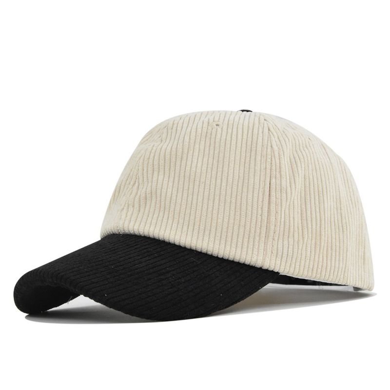 Neutral Simple Fashion Solid Color Corduroy Cap