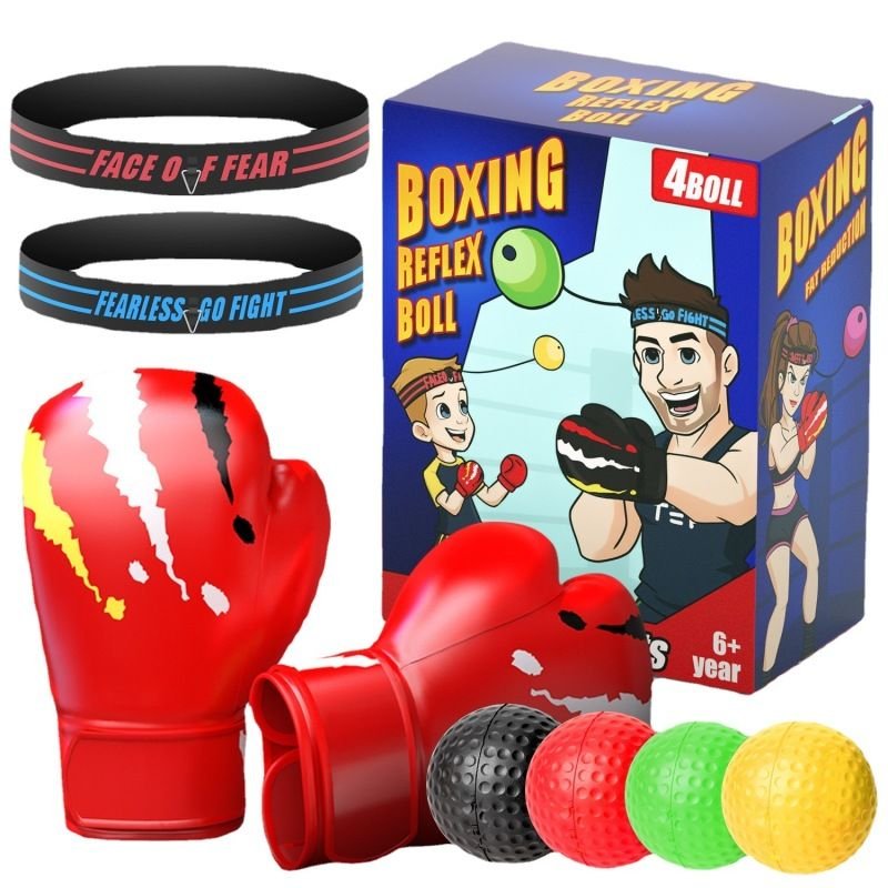 Head-Mounted Boxing Speed Ball Training Reaction Ball Set