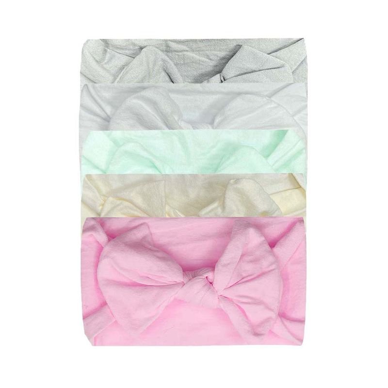 Baby Cute Solid Color Bow Hair Band 5-Piece Sets