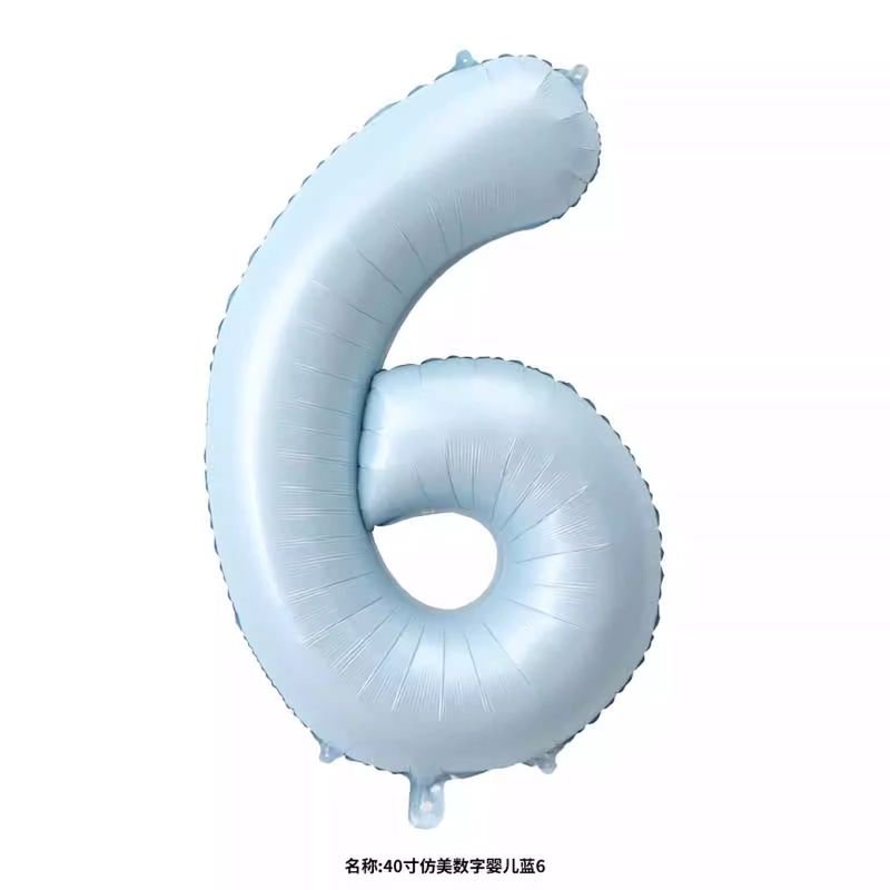 40 Inch Pink Blue Digital Balloon Children'S Birthday Party Decoration Aluminum Film Balloon