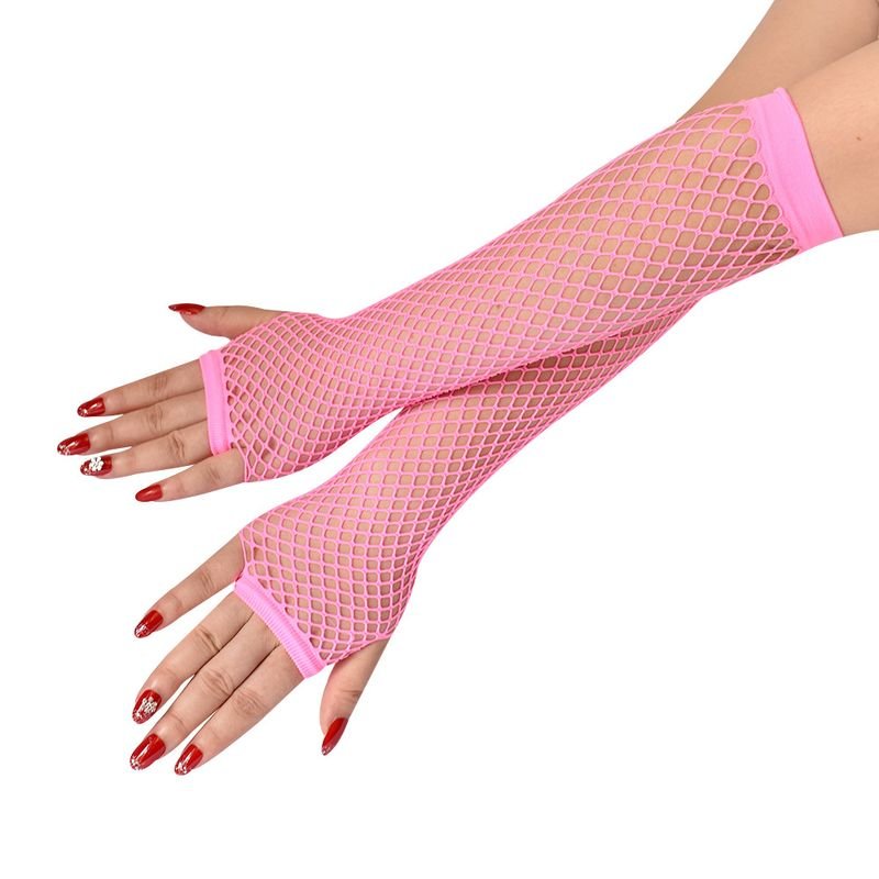 Women Fashion Gothic Fishnet Stretch Half Finger Gloves