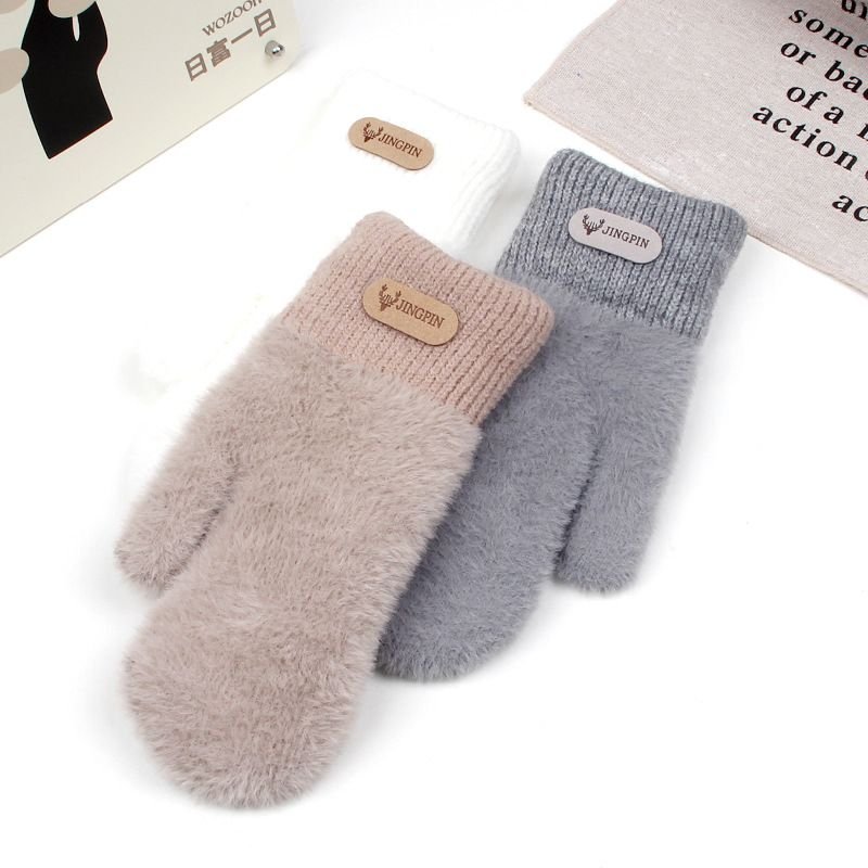 Autumn Winter Women Fashion Plush Warm Gloves