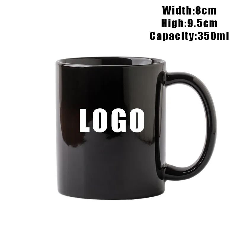 12 oz. Custom Logo Creative Solid Color Glossy Coffee Mug