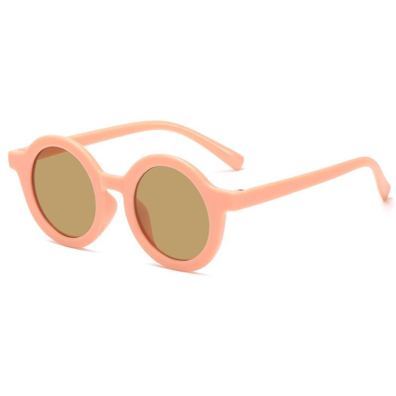 Kids Unisex Fashion Casual Cute Round Frame Solid Color Sunglasses