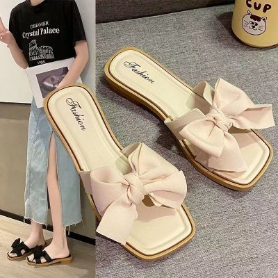 Women Fashion Bow Flat Slippers