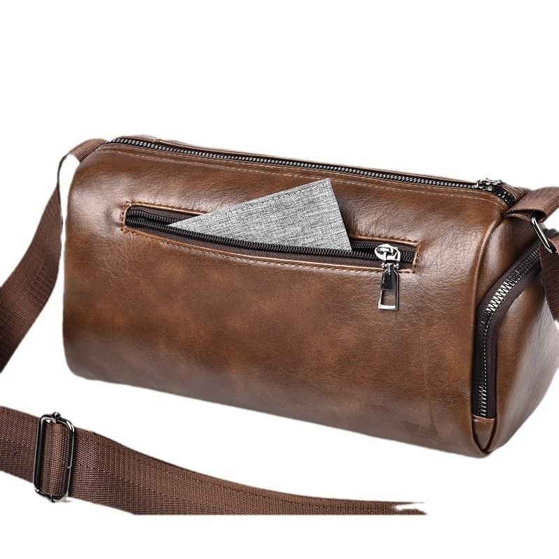 Men Fashion Casual Commuter Barrel Crossbody Bag