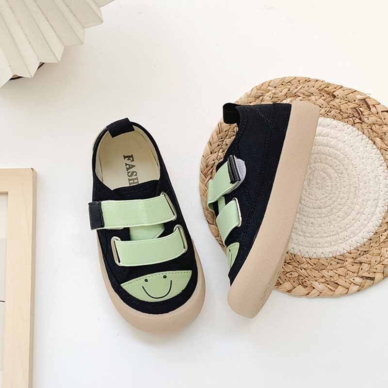 Kids Unisex Casual Cute Velcro Thick-Soled Flat Canvas Sneakers