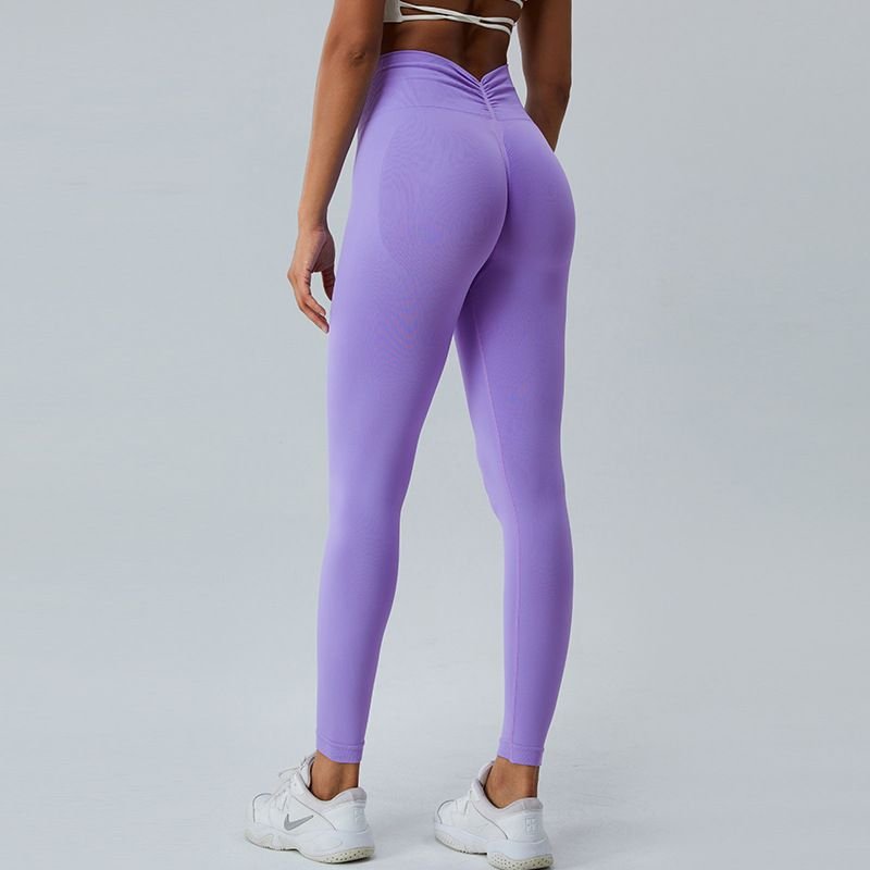 Women Yoga Solid Color High Waist Quick-Dry Sports Leggings