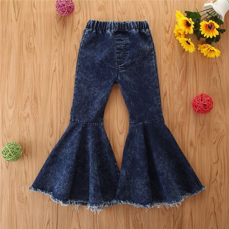 Children Clothing Girls Fashion Flared Jeans