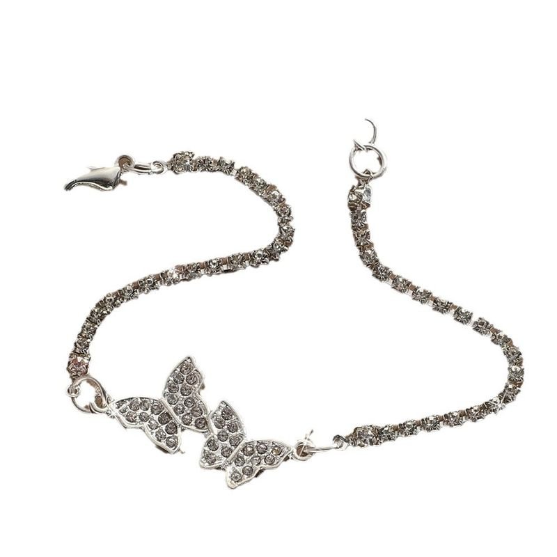 Women Fashion Creative Butterfly Rhinestone Anklet