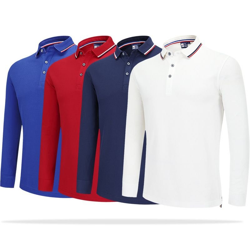 Unisex Men Casual Long Sleeve Lapel Corporate Culture Advertising Printed Logo Polo Shirt Custom