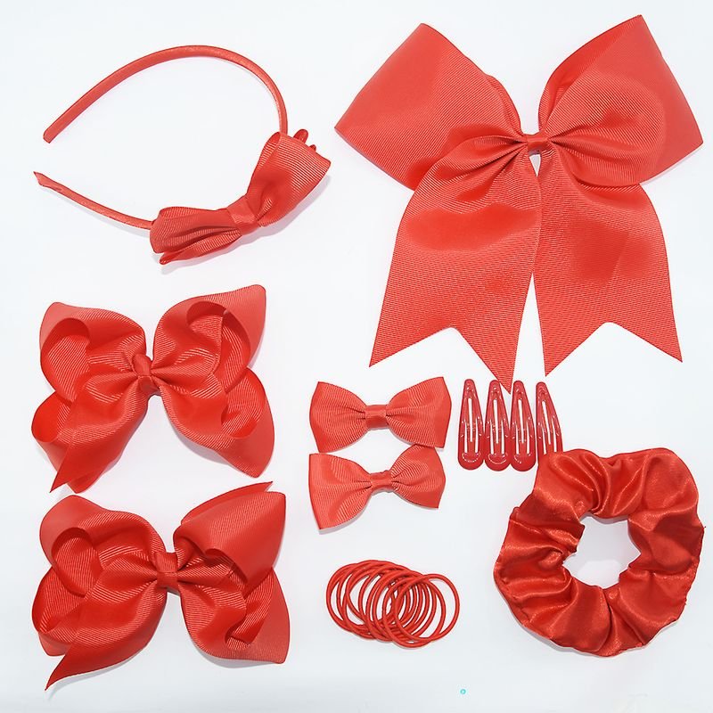 Kids Cute Solid Color Bow Headwear Sets