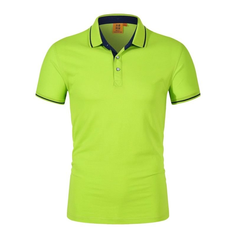 Men Women Short Sleeve Lapel Polo Shirt Custom Printed Logo Work Clothes