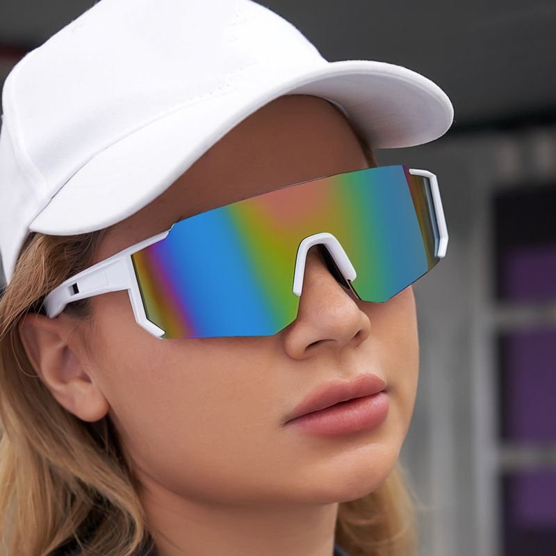 Fashionable Simple One-Piece Riding Colorful Sunglasses