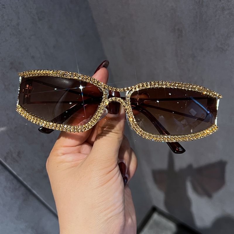 Women Vintage Y2K Hollow-Out Diamond-Studded Sunglasses