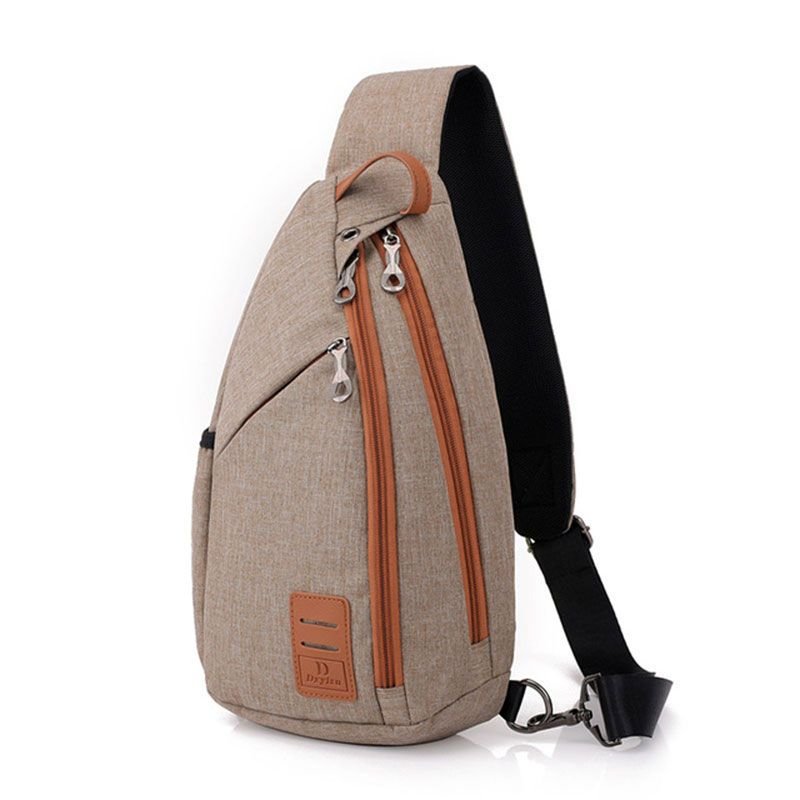 Men Casual Zipper Patchwork Outdoor Travel Chest Bag