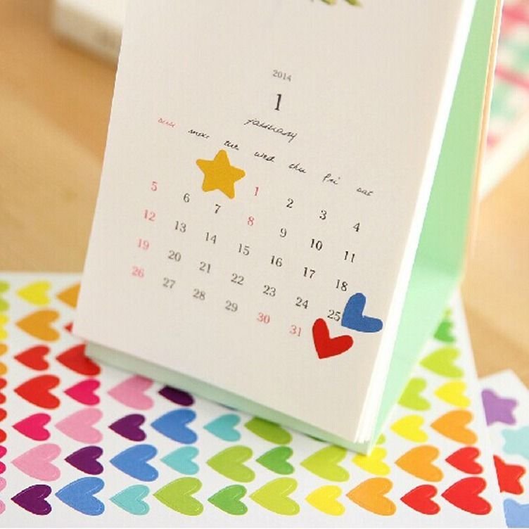 Simple Cartoon Cute Colorful Dot Heart Star Decorative Sticker