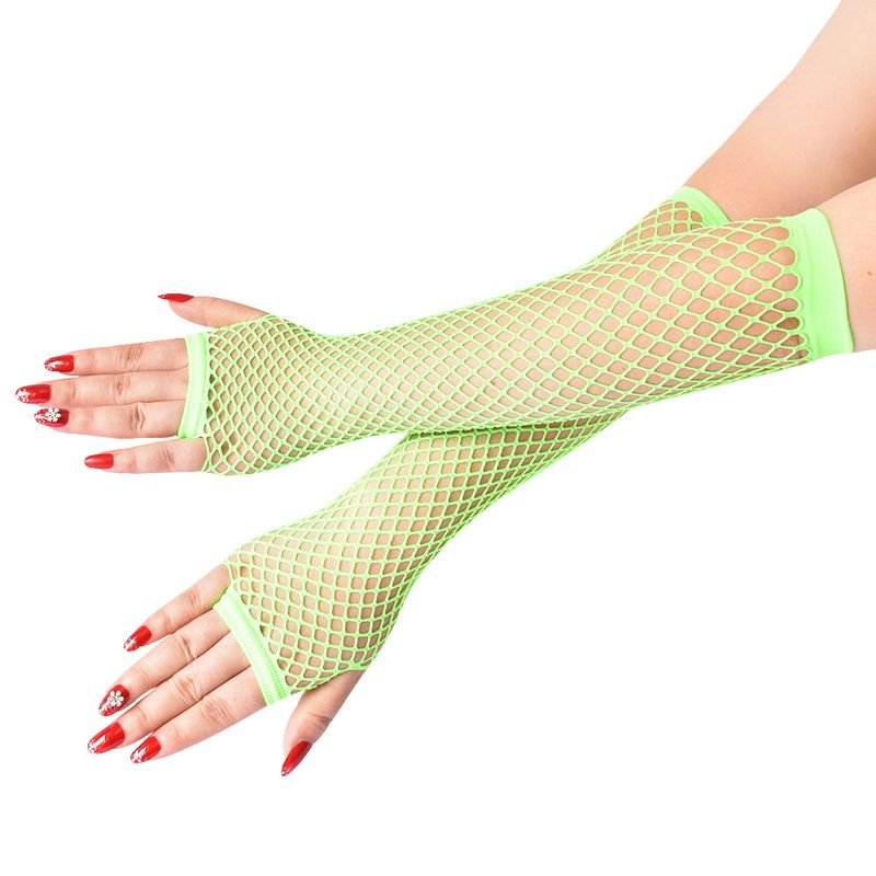 Women Fashion Gothic Fishnet Stretch Half Finger Gloves