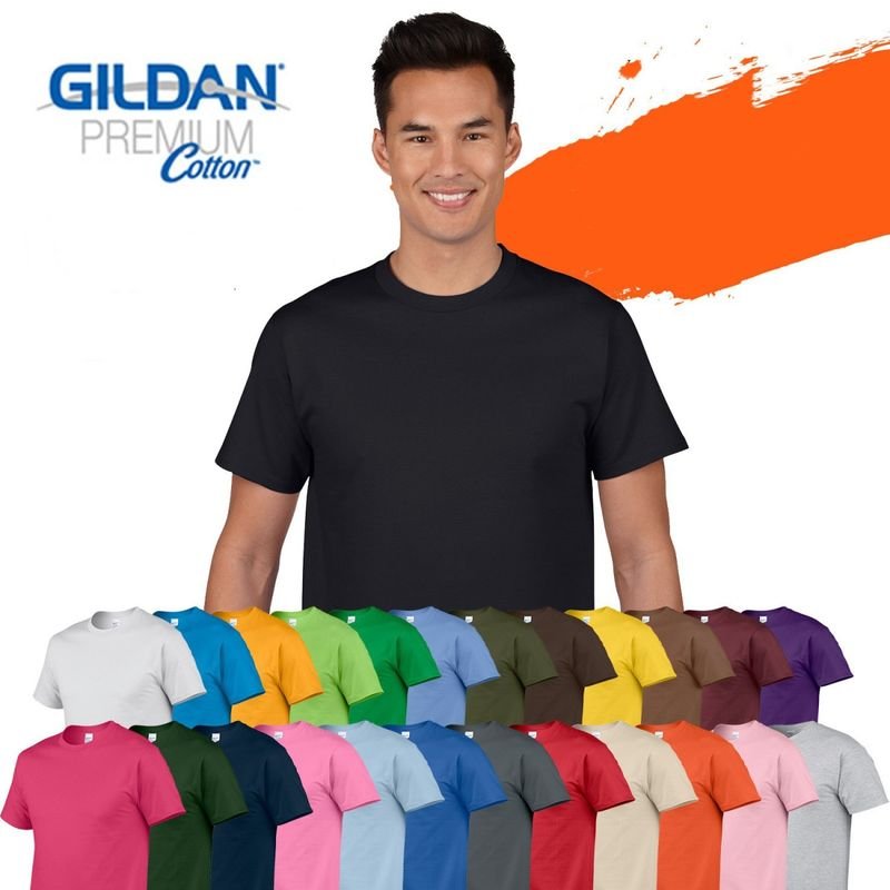 Men Women Gildan 76000 Solid Color Blank Short-Sleeved T-Shirt Custom