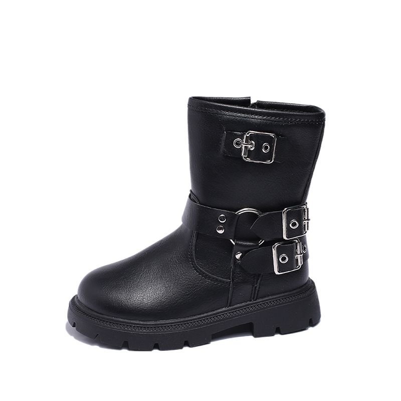 Kids Girls Autumn Winter Fashion Casual Round-Toe Zipper Versatile Short Boots