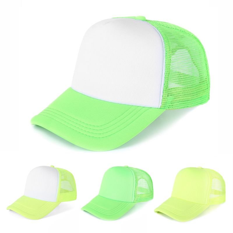 Simple Fashion Fluorescent Color Mesh Breathable Sunshade Cap