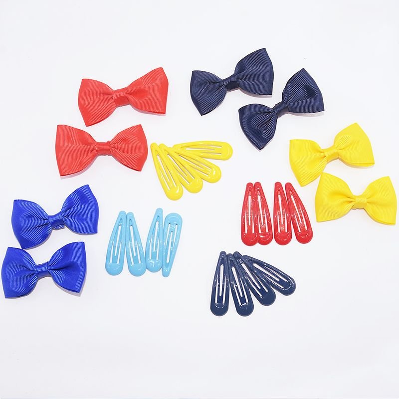 Kids Cute Solid Color Bow Headwear Sets