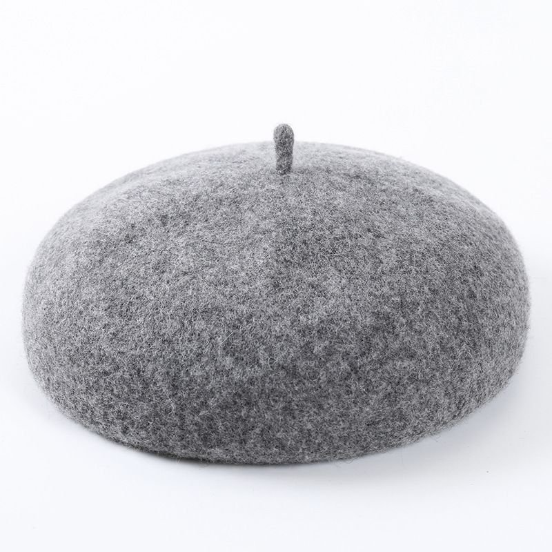 Autumn Winter Women Fashion Solid Color Plush Breathable Wool Beret