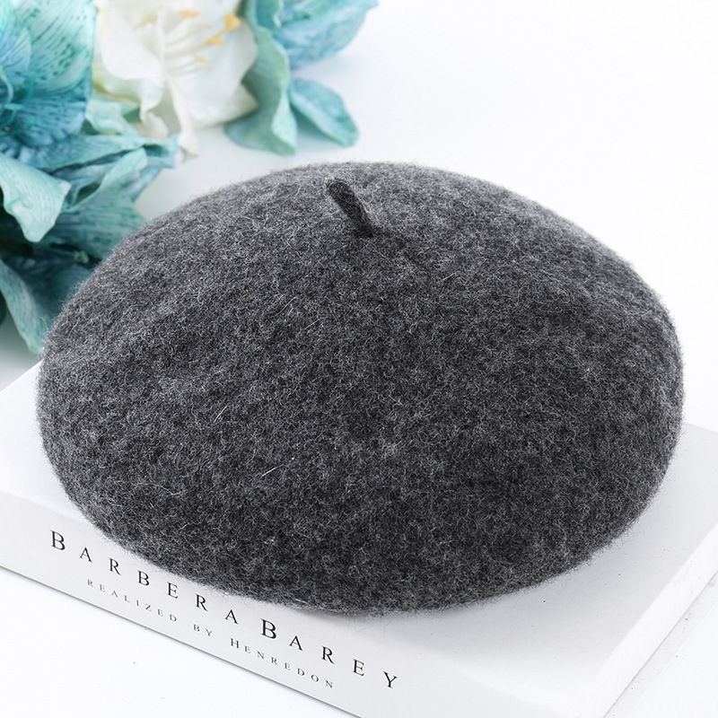Autumn Winter Women Fashion Solid Color Plush Breathable Wool Beret