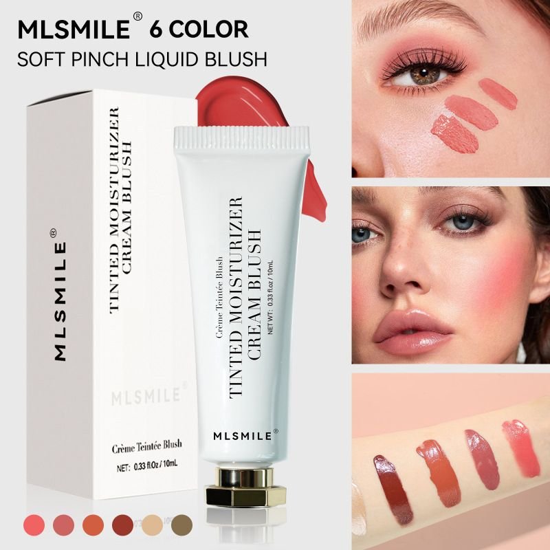 MLSMILE Women Long-Lasting Natural Moisturizing Liquid Blush Cream