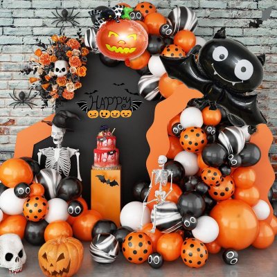 10 Inch Halloween Party Pumpkin Bat Decoration Arranged Balloon Set