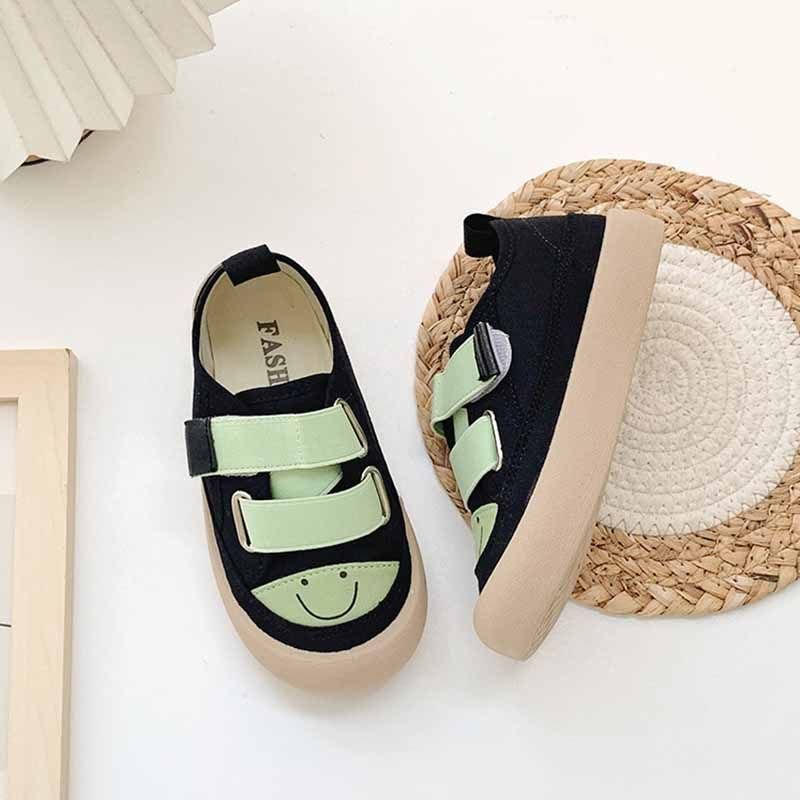 Kids Unisex Casual Cute Velcro Thick-Soled Flat Canvas Sneakers