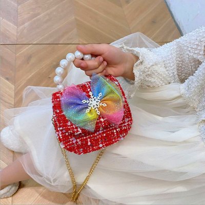 Kids Girls Fashion Casual Cute Bow Crossbody Handle Princess Bag