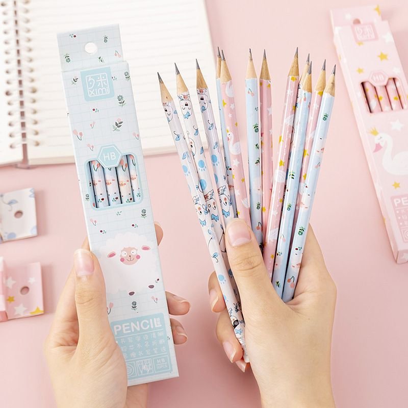 10pcs/box HB Cute Cartoon Pattern Pencils