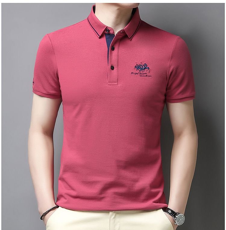 Men Fashion Casual Business Plus Size Short Sleeve Lapel POLO Shirt