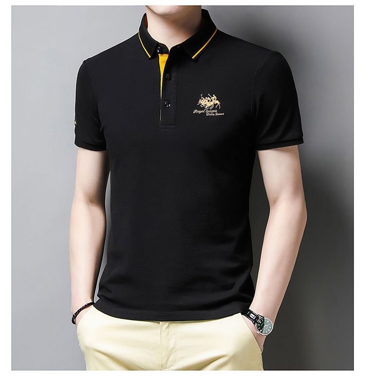 Men Fashion Casual Business Plus Size Short Sleeve Lapel POLO Shirt