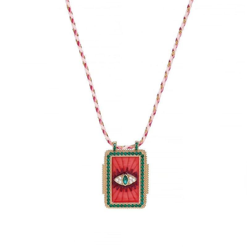 Bohemian Style Women Sun Moon Evil Eye Pendant Necklace