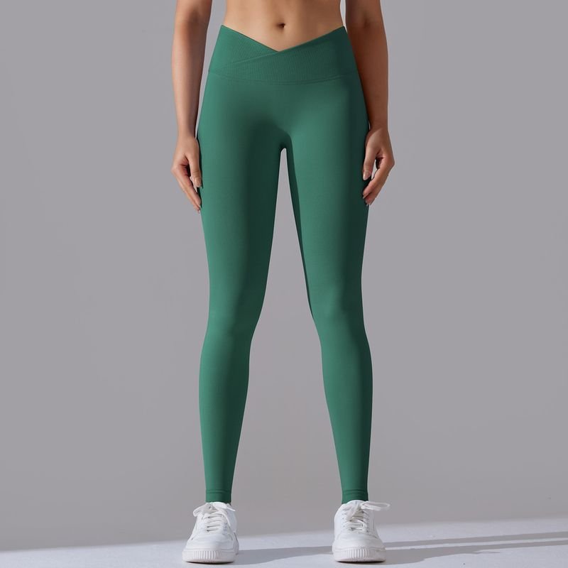 Women Yoga Solid Color Seamless Sports Leggings