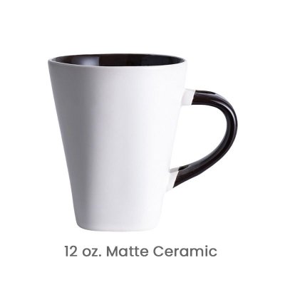 12 oz. Custom Logo Simple Frosted Ceramic Mug