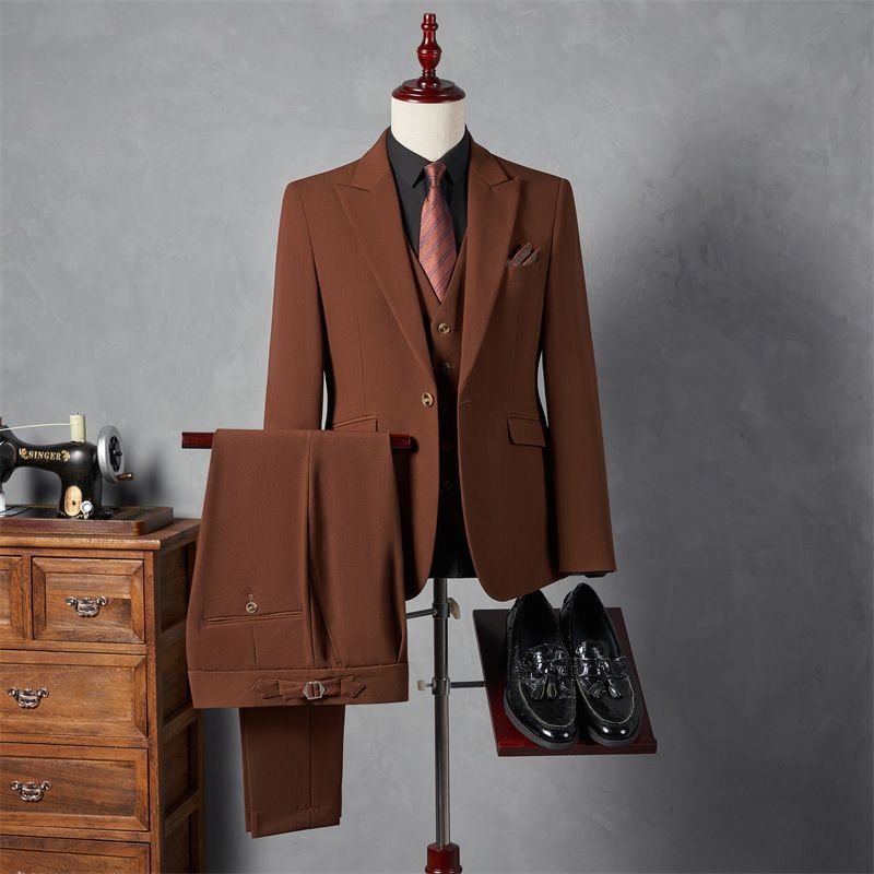 Men Formal Business Suit Three-Piece Set