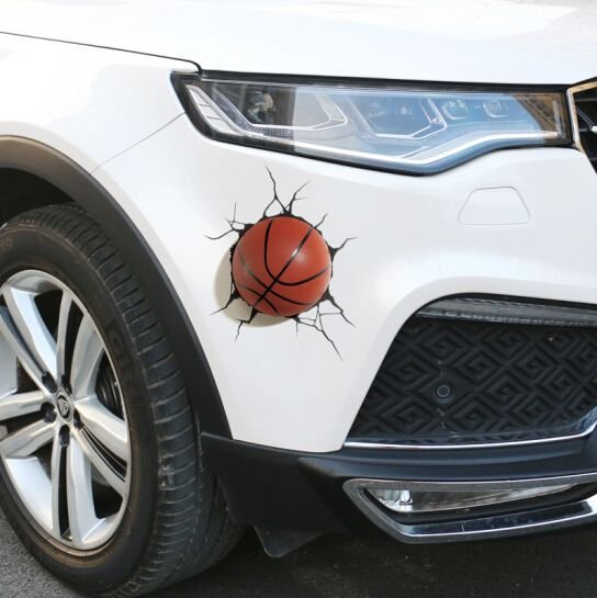 Creative Personality 3D Three-Dimensional Basketball Simulation Block Scratch Car Stickers